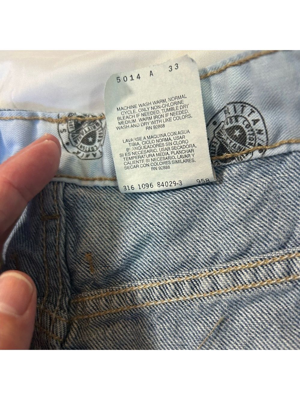 Vintage 90s Brittania Denim Jeans Waist Tapered Leg Womens Size 16 Pleated - Picture 6 of 11